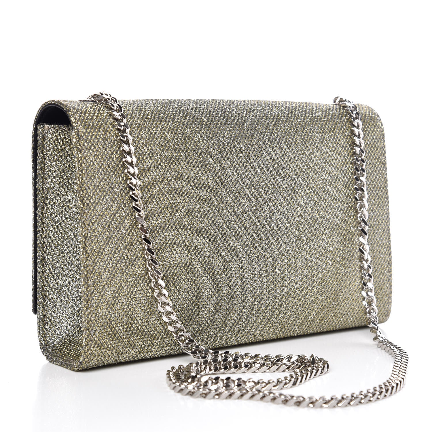 Saint Laurent Metallic Canvas Woven Medium Classic Monogram Kate Satchel Gold 3 of 7