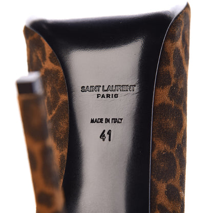 Saint Laurent Suede Leopard Printed Paris 105 Pumps 41 Natural Coffee 7 of 8