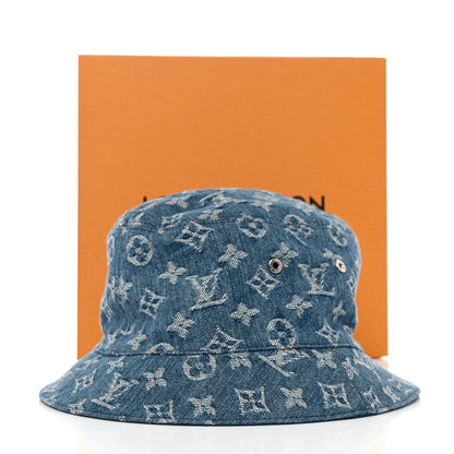 Louis Vuitton Monogram Denim Transformable Bob Bucket Hat 58 Blue 9 of 9