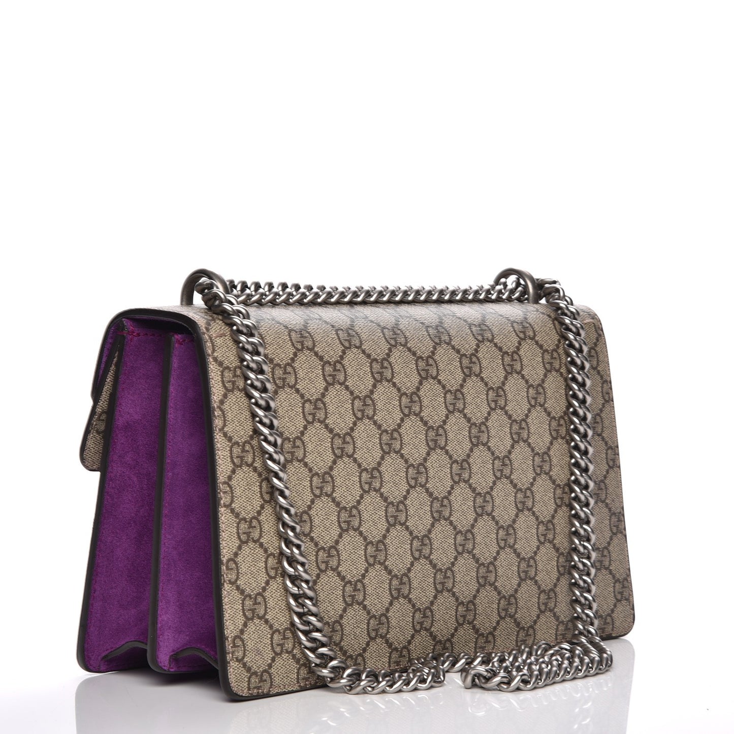 GG Supreme Monogram Embroidered Small Dionysus Shoulder Bag Purple