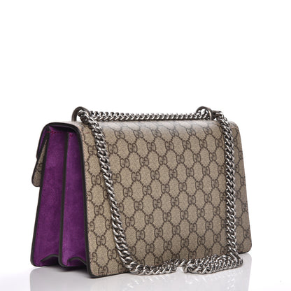 Gucci GG Supreme Monogram Embroidered Small Dionysus Shoulder Bag Purple 3 of 8