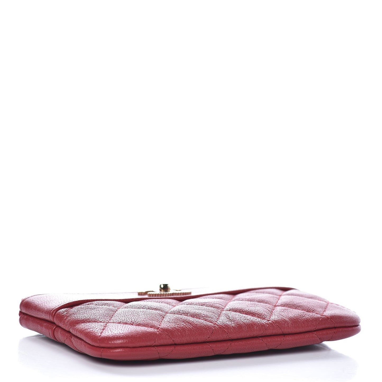 Sheepskin Quilted Small Vintage Mademoiselle Cosmetic Case Red