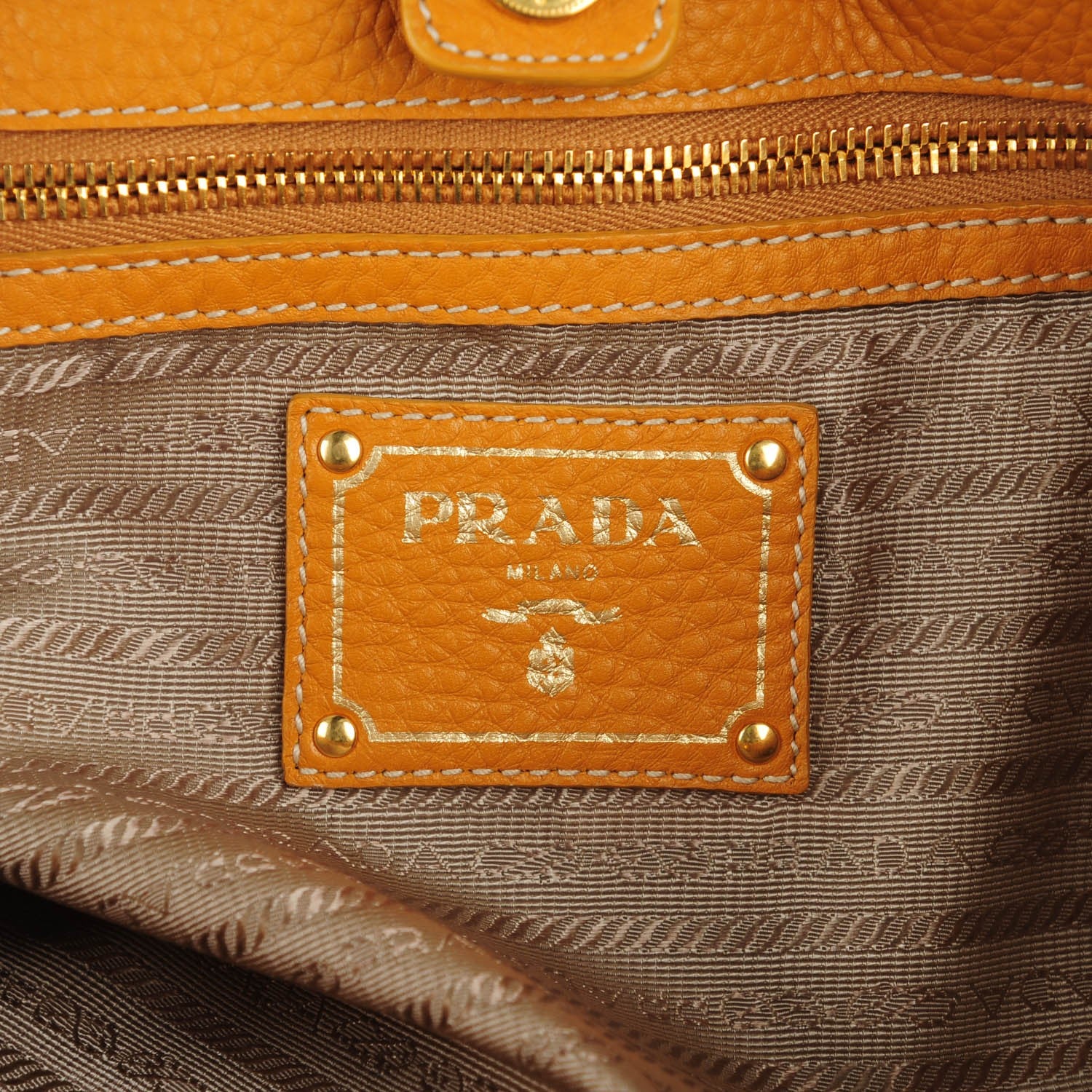 Prada Vitello Daino Tote Ocra 8 of 10