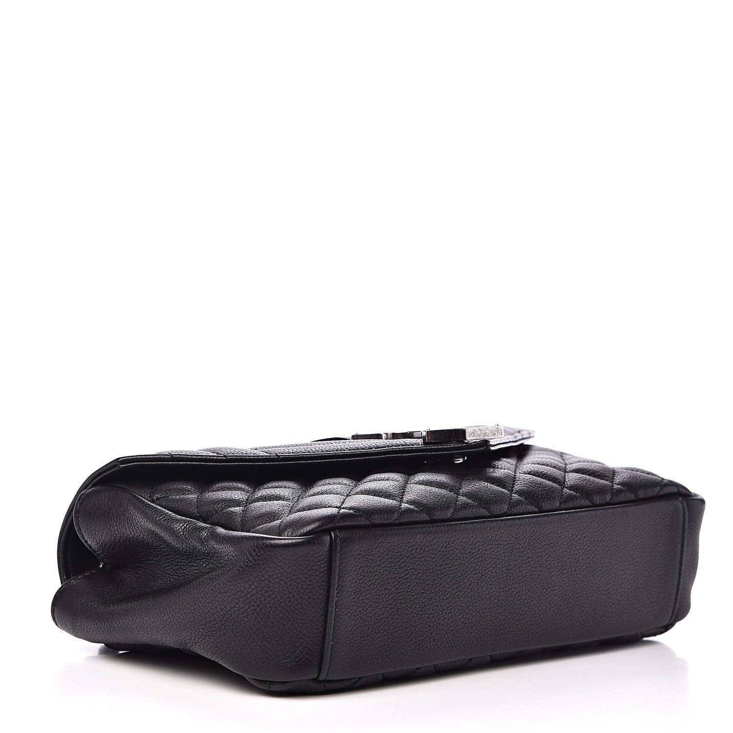 Saint Laurent Grained Calfskin Tri-Quilt Monogram Medium College Bag Black 3 of 9