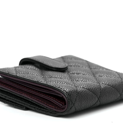 Chanel Caviar Quilted Compact French Flap Wallet Black 12 of 14
