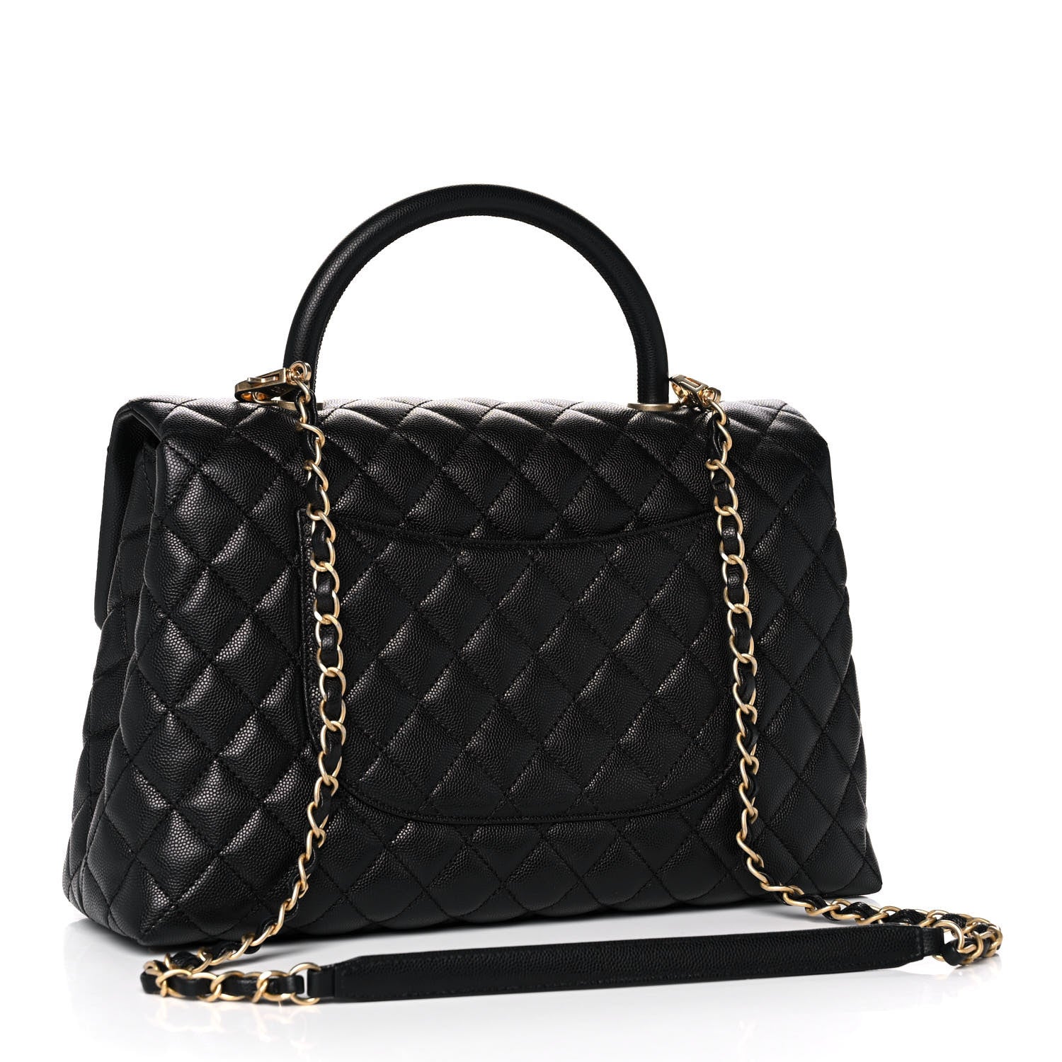 Chanel Caviar Quilted Medium Coco Handle Flap Black 3 of 11