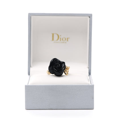 Christian Dior 18K Yellow Gold Diamond Black Onyx Dior Pre Catelan Ring 57 8 8 of 8