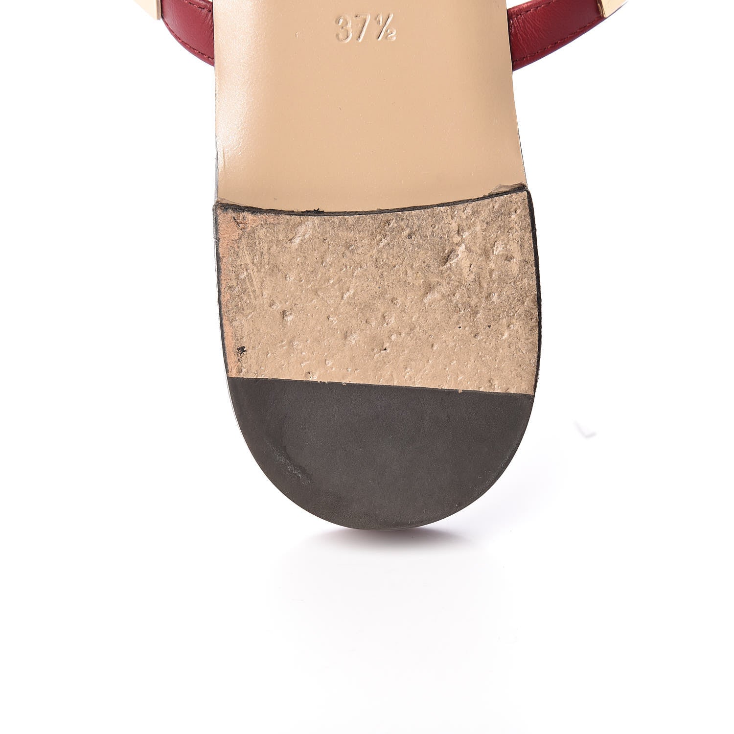 Valentino Garavani Calfskin Rockstud Caged Flat Slide Sandals 37.5 Rubino 11 of 13