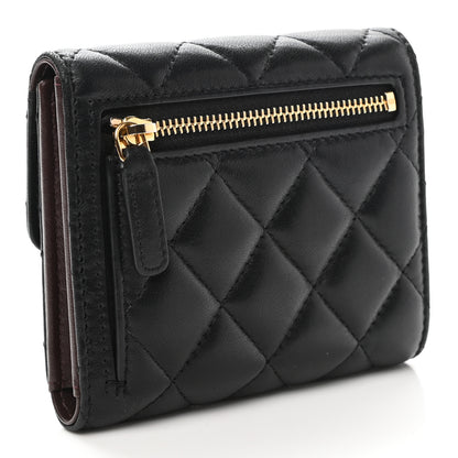 Chanel Lambskin Quilted Compact Flap Wallet Black 3 of 7