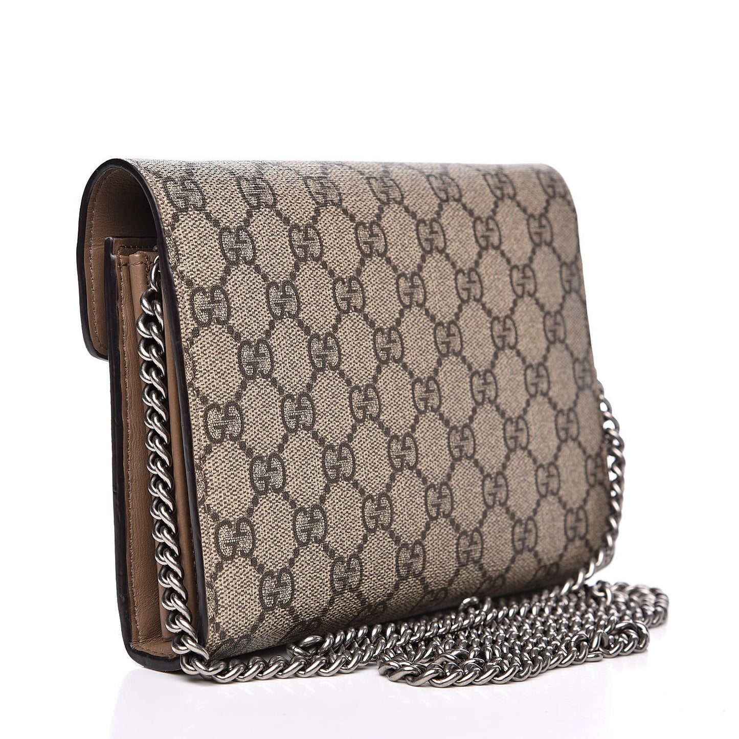 GG Supreme Monogram Mini Dionysus Chain Wallet Beige Taupe