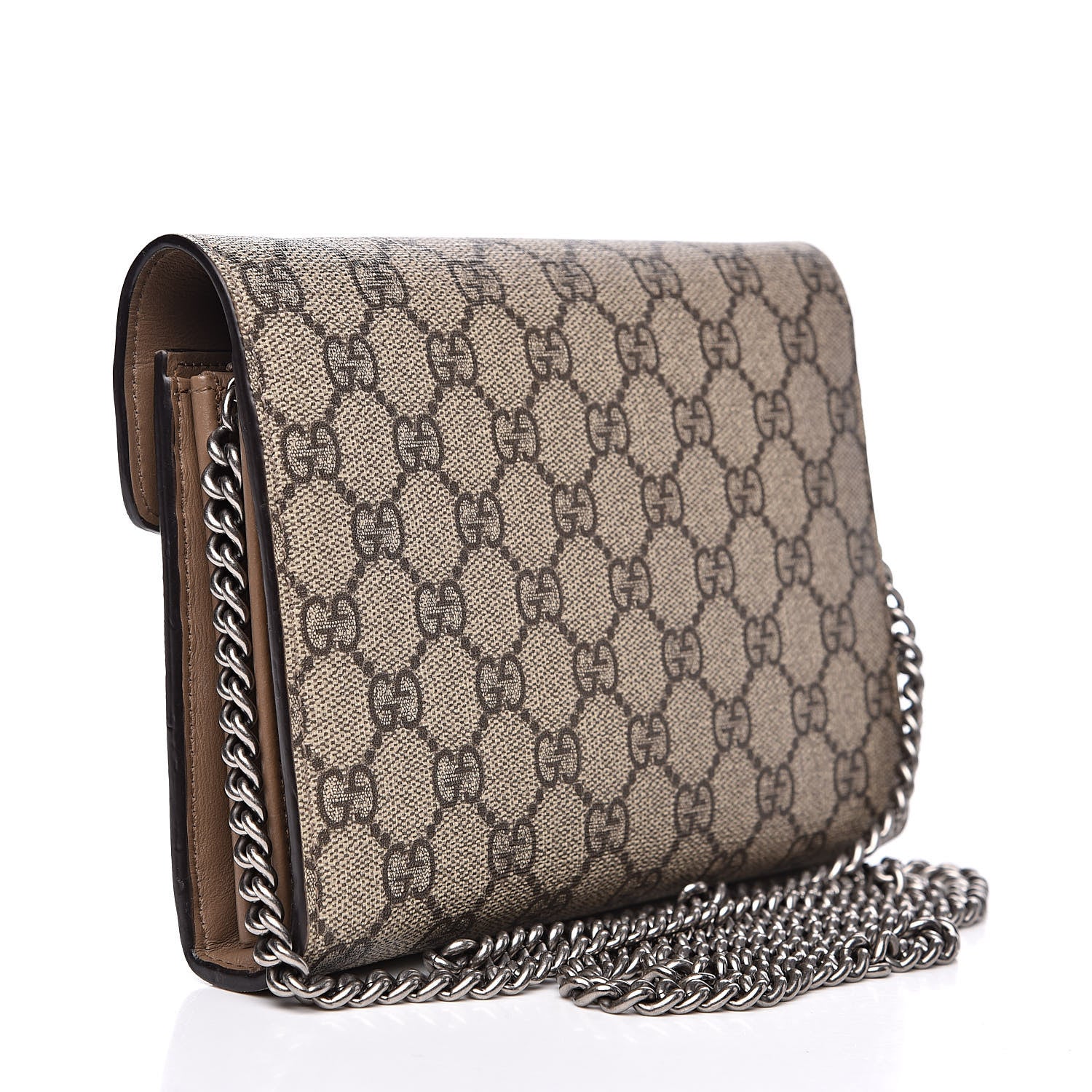 Gucci GG Supreme Monogram Mini Dionysus Chain Wallet Beige Taupe 3 of 14
