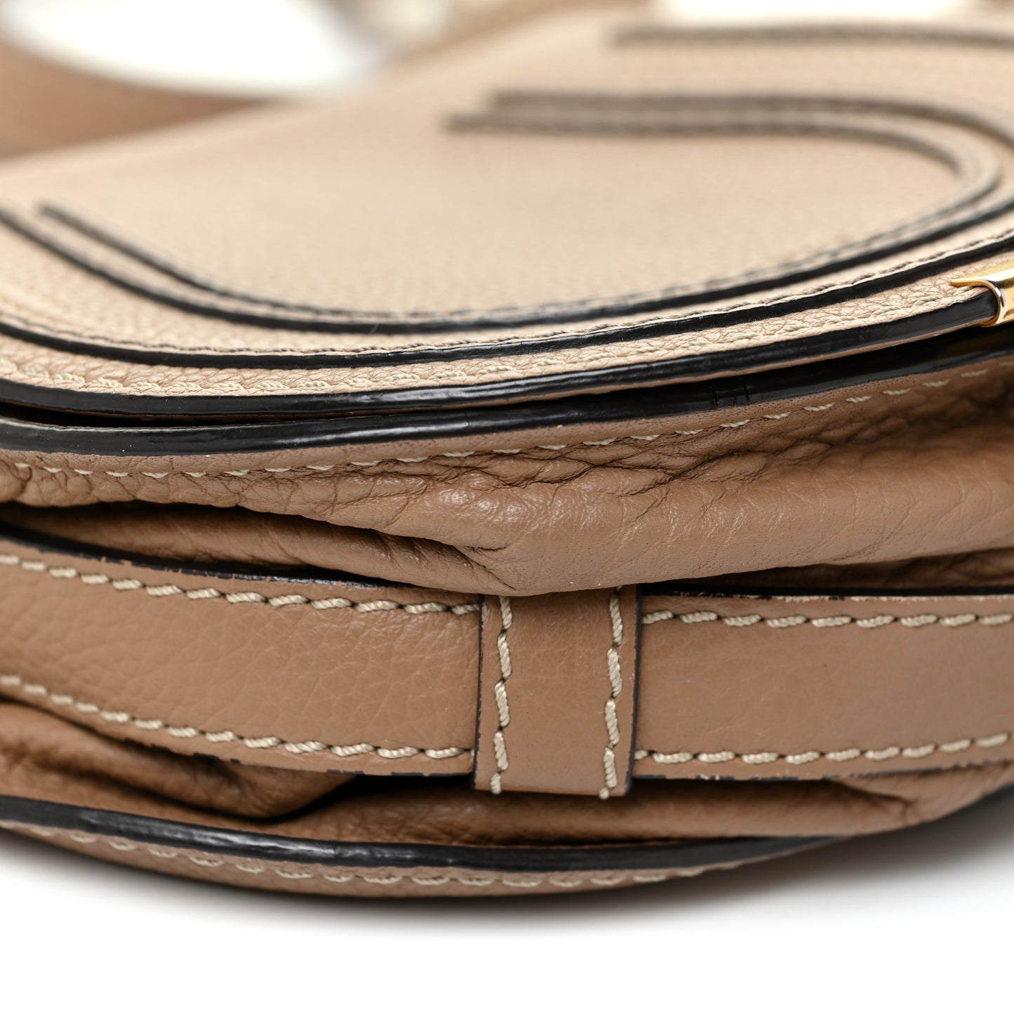 Calfskin Mini Marcie Round Crossbody Bag Nut