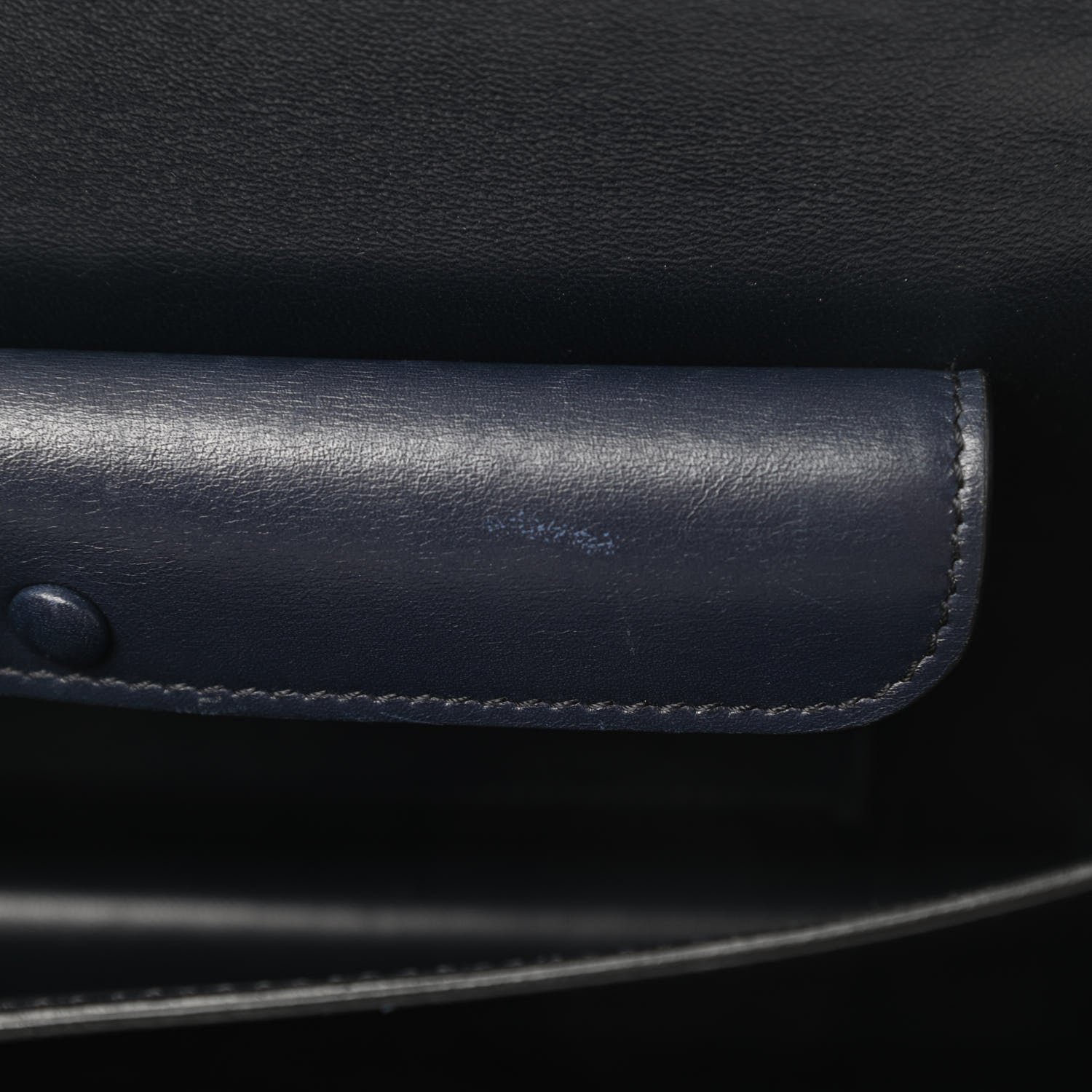 Celine Calfskin Suede Bi-Color Small Case Flap Navy Blue Yellow 13 of 18