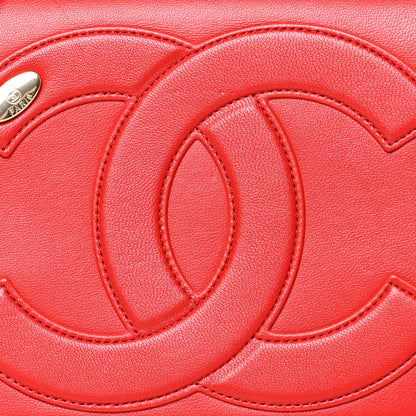 Chanel Lambskin CC Mania Flap Bag Red 7 of 9