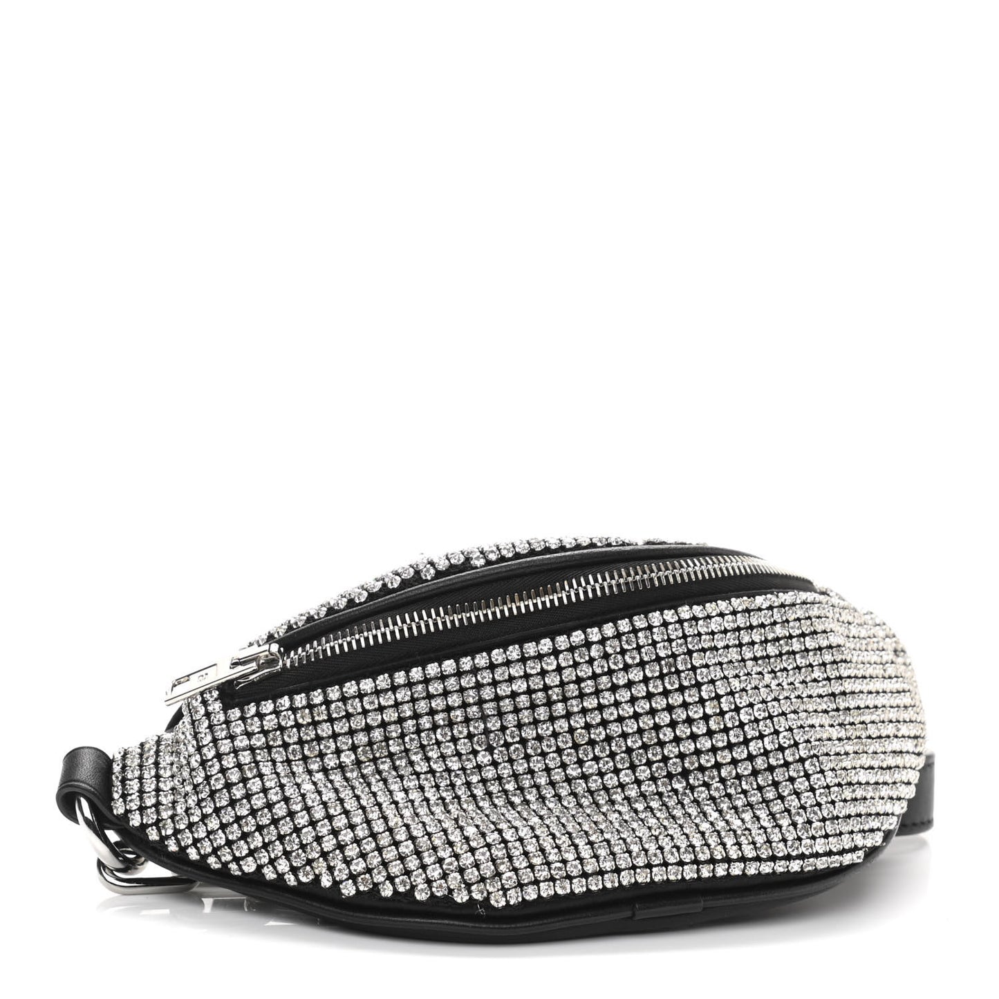 Rhinestone Mesh Mini Attica Belt Bag Black