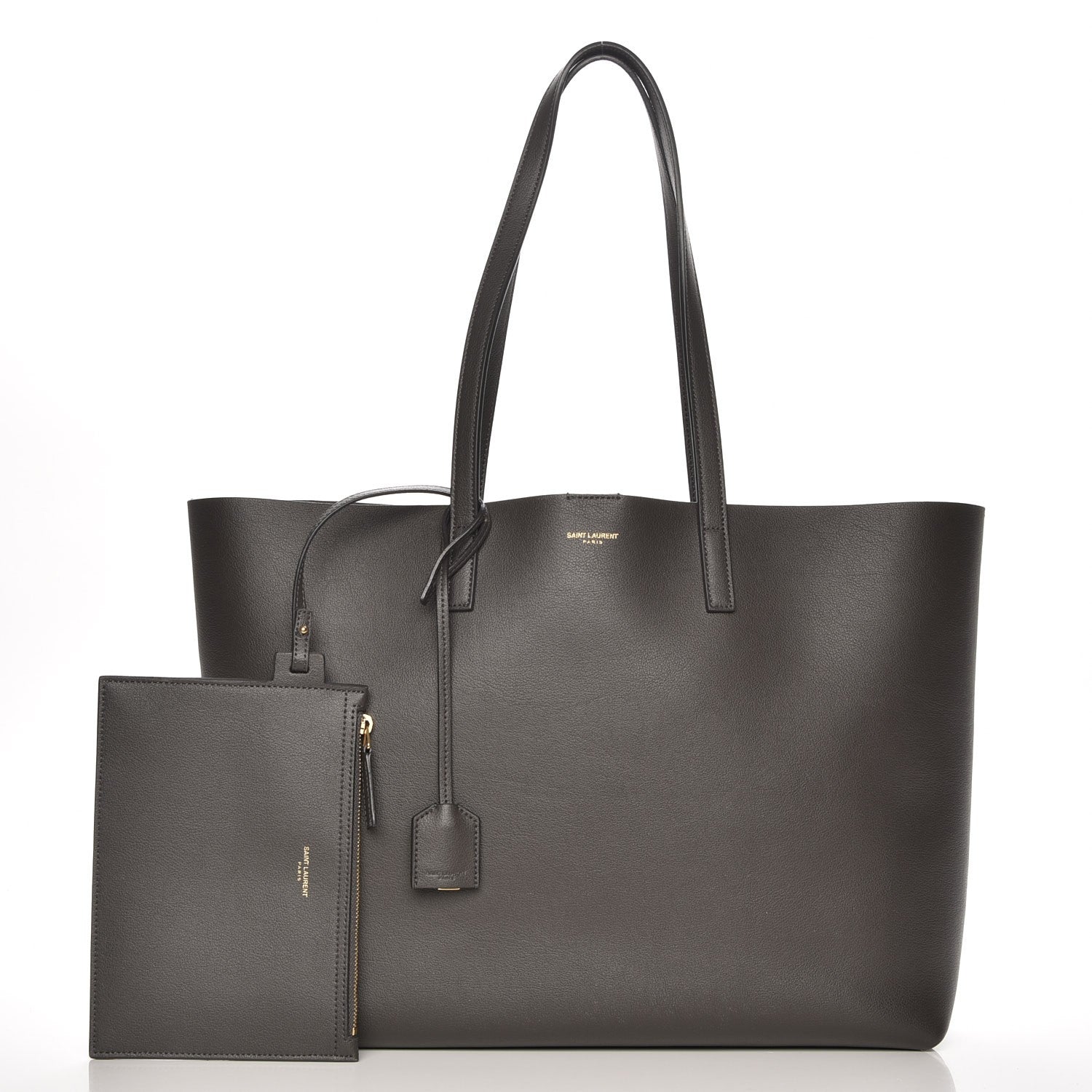 Saint Laurent Calfskin Large Shopping Tote Earth 8 of 13