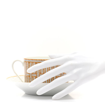 Hermes Porcelain Mosaique Au 24 Gold Breakfast Cup And Saucer Set Of 2 2 of 8