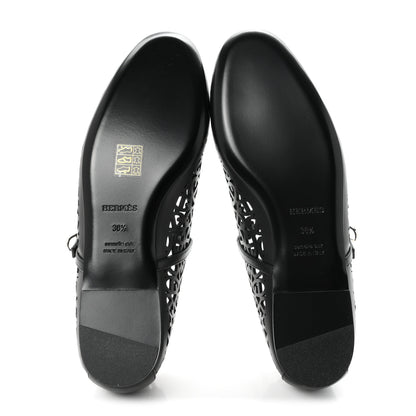 Hermes Calfskin Meli Ballet Flats 38.5 Black 6 of 10
