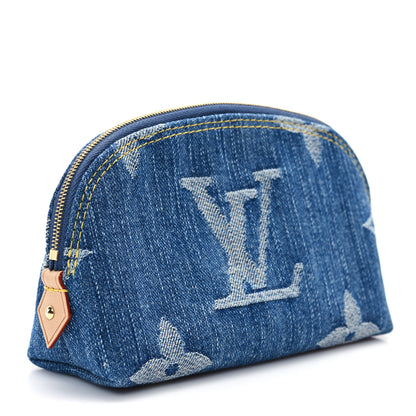 Louis Vuitton Denim Giant Monogram Pochette Cosmetique PM Denim Blue 3 of 7