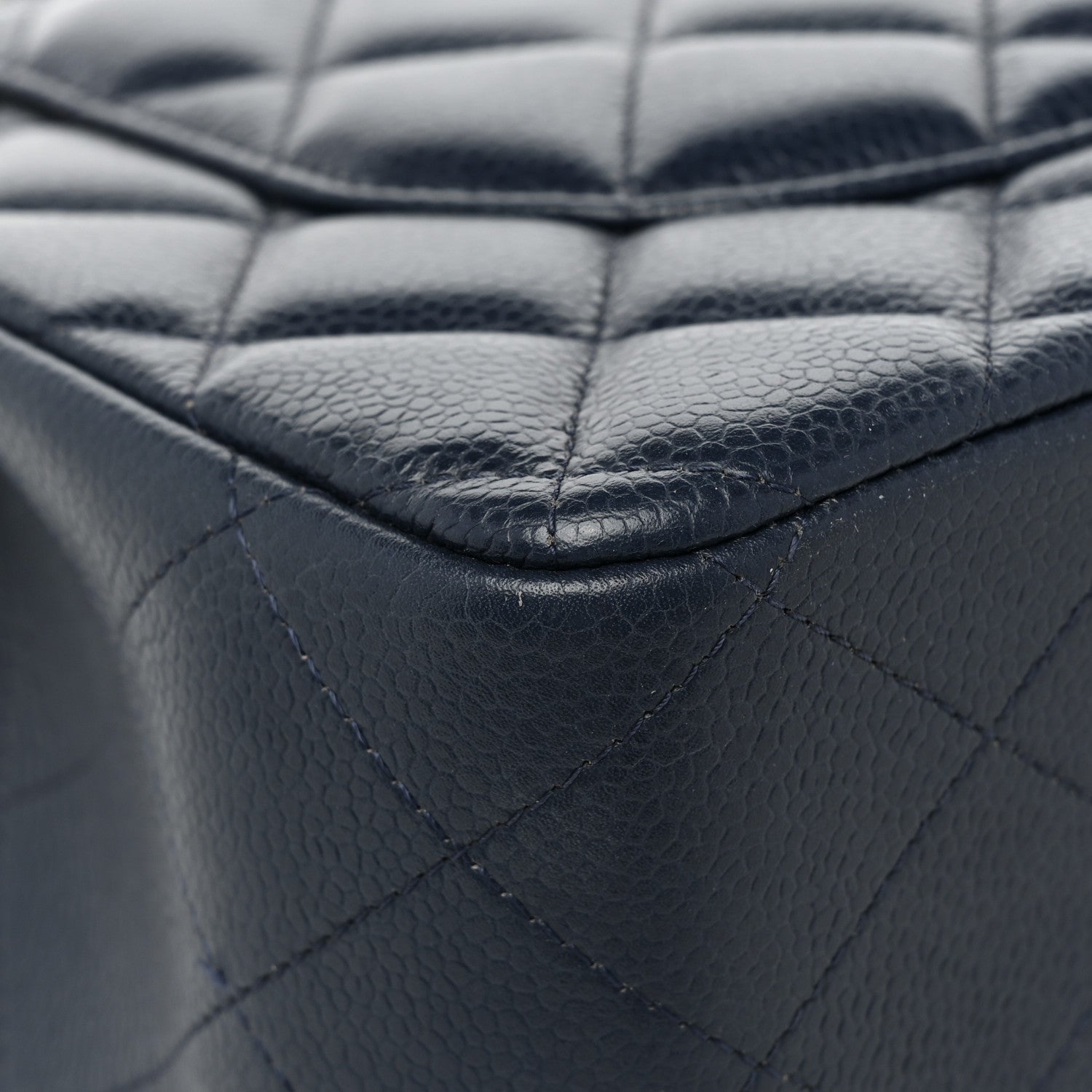 Chanel Caviar Quilted Jumbo Double Flap Navy Blue 18 of 21