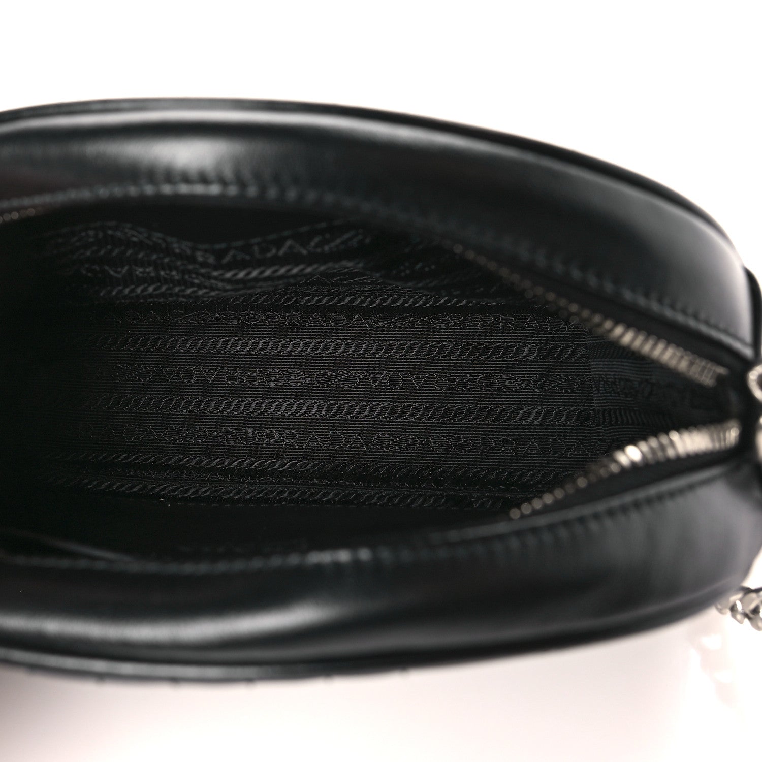 Prada Soft Calfskin Impunture Diagramme Dome Crossbody Bag Black 5 of 8