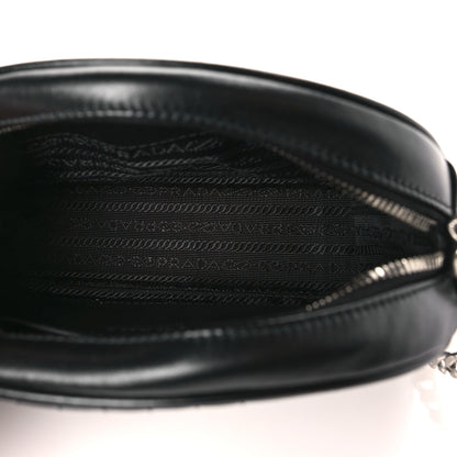 Prada Soft Calfskin Impunture Diagramme Dome Crossbody Bag Black 5 of 8