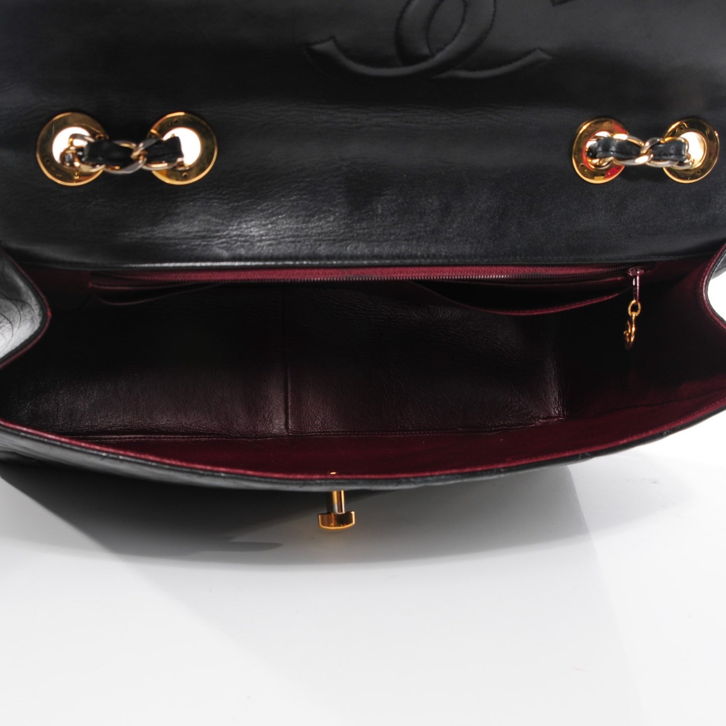Lambskin Quilted XL Jumbo Flap Black