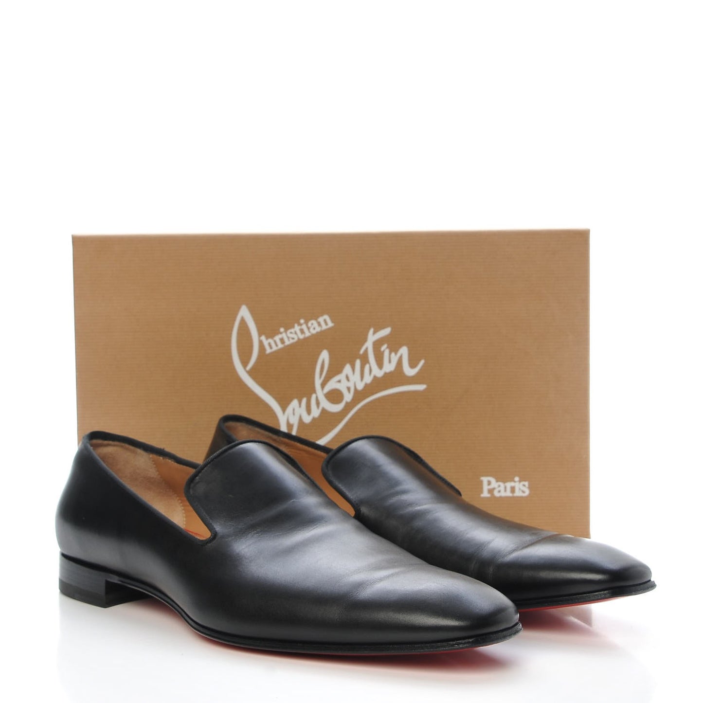 Mens Calfskin Brosse Dandelion Flat Loafers 45.5 Black