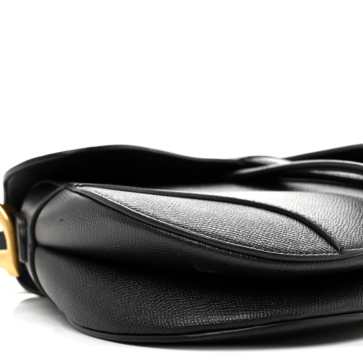 Grained Calfskin Saddle Bag Black