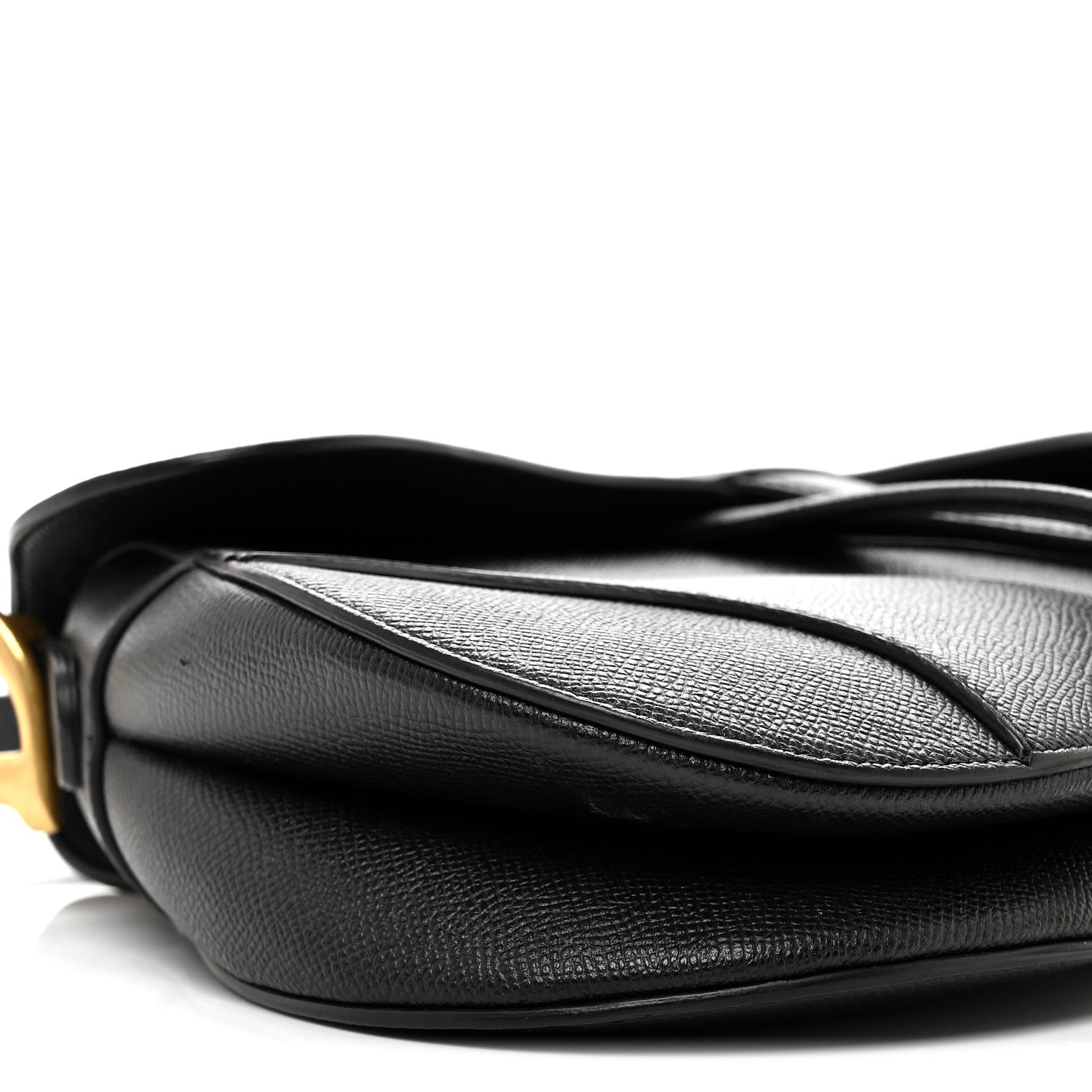 Christian Dior Grained Calfskin Saddle Bag Black 9 of 11