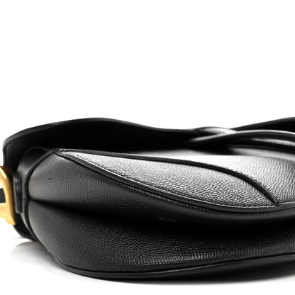 Christian Dior Grained Calfskin Saddle Bag Black 9 of 11