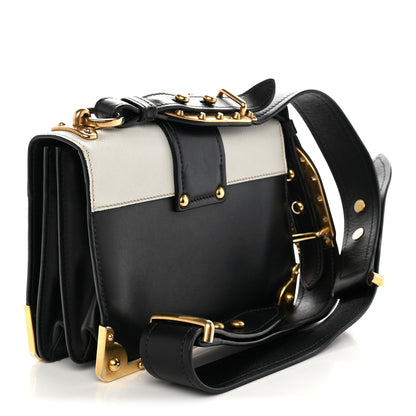 Prada City Calf Saffiano Cahier Bag Talco Black 3 of 12