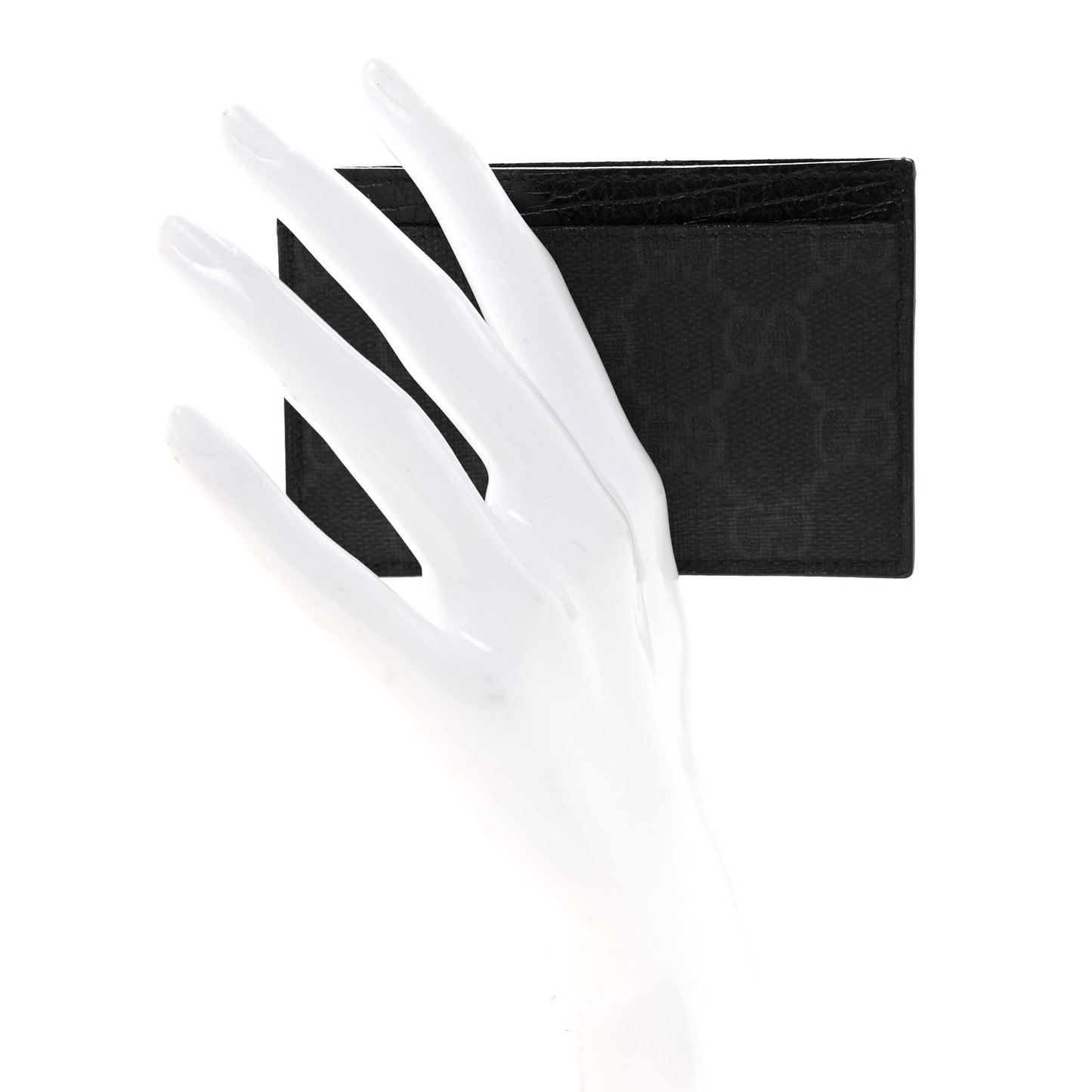 GG Plus Monogram Card Holder Black