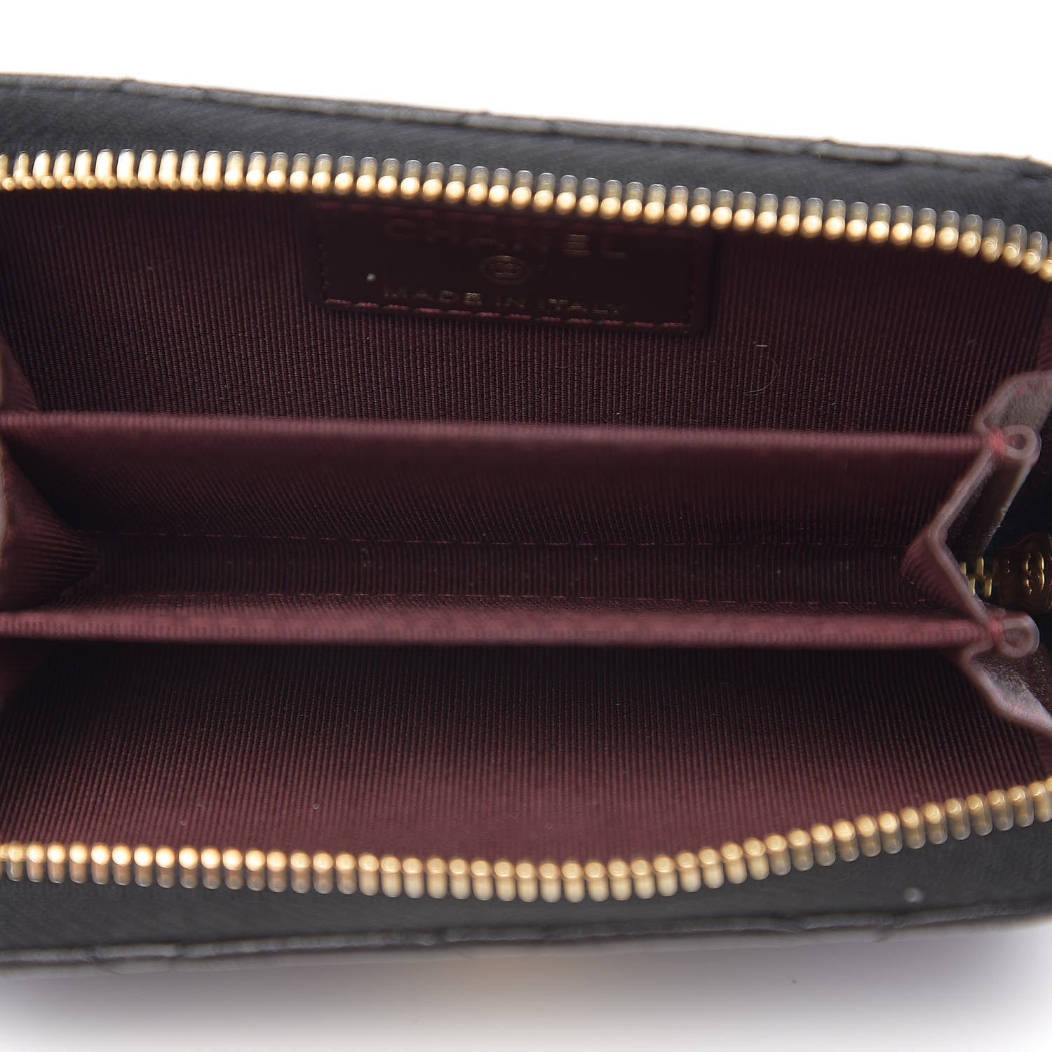 Chanel Lambskin Quilted Zip Card Holder Black 4 of 7
