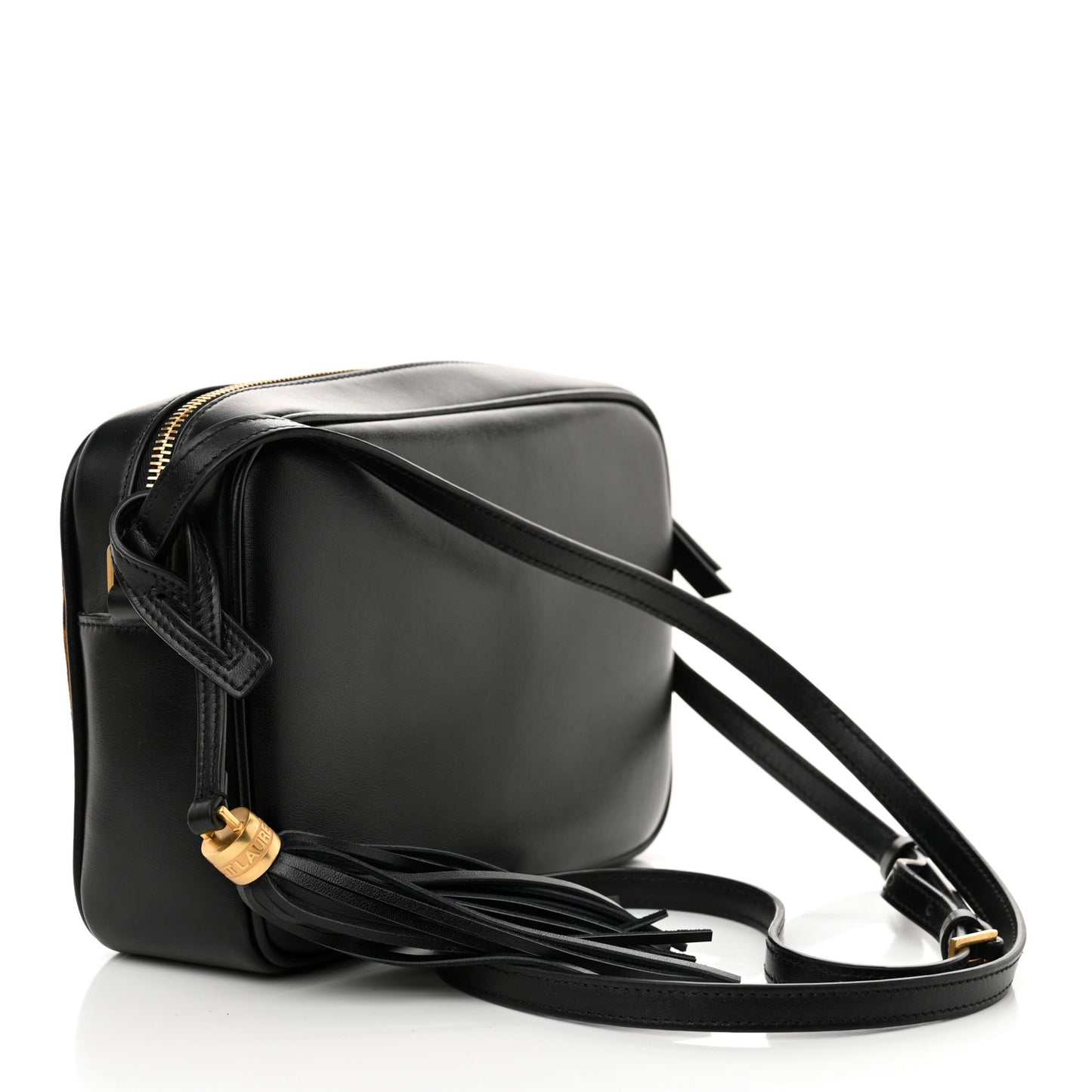 Calfskin Leopard Print Monogram Lou Camera Bag Black