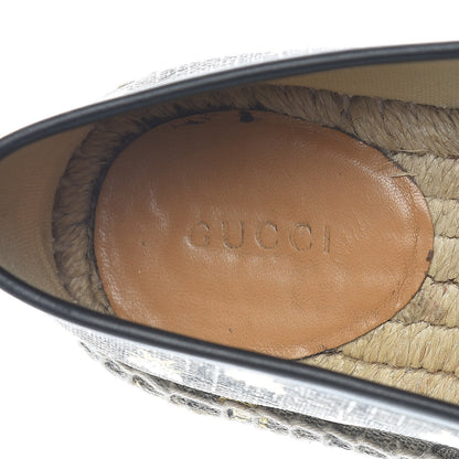 Gucci GG Supreme Monogram Bees Espadrille Flats 38 Beige Ebony Oro Black 12 of 14