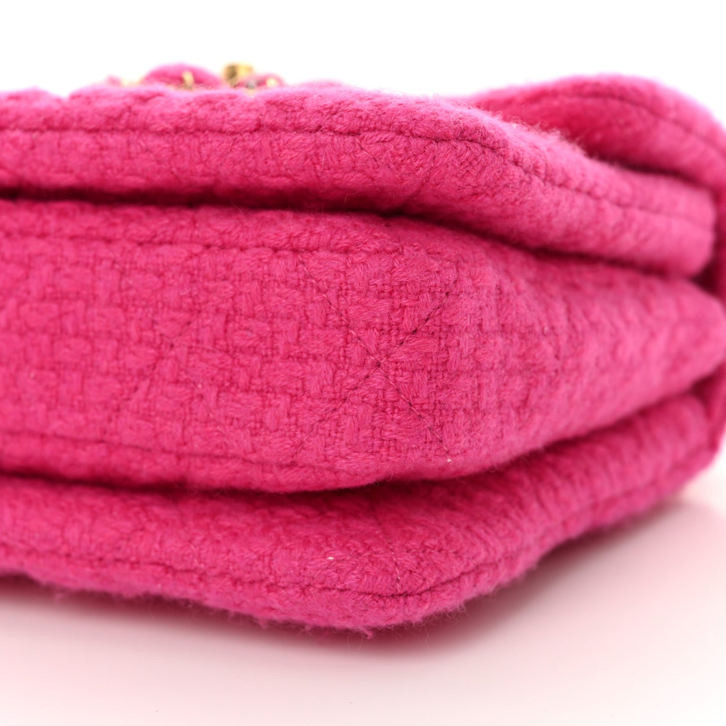 Cashmere Tweed Quilted Mini Bijoux Flap Fuchsia