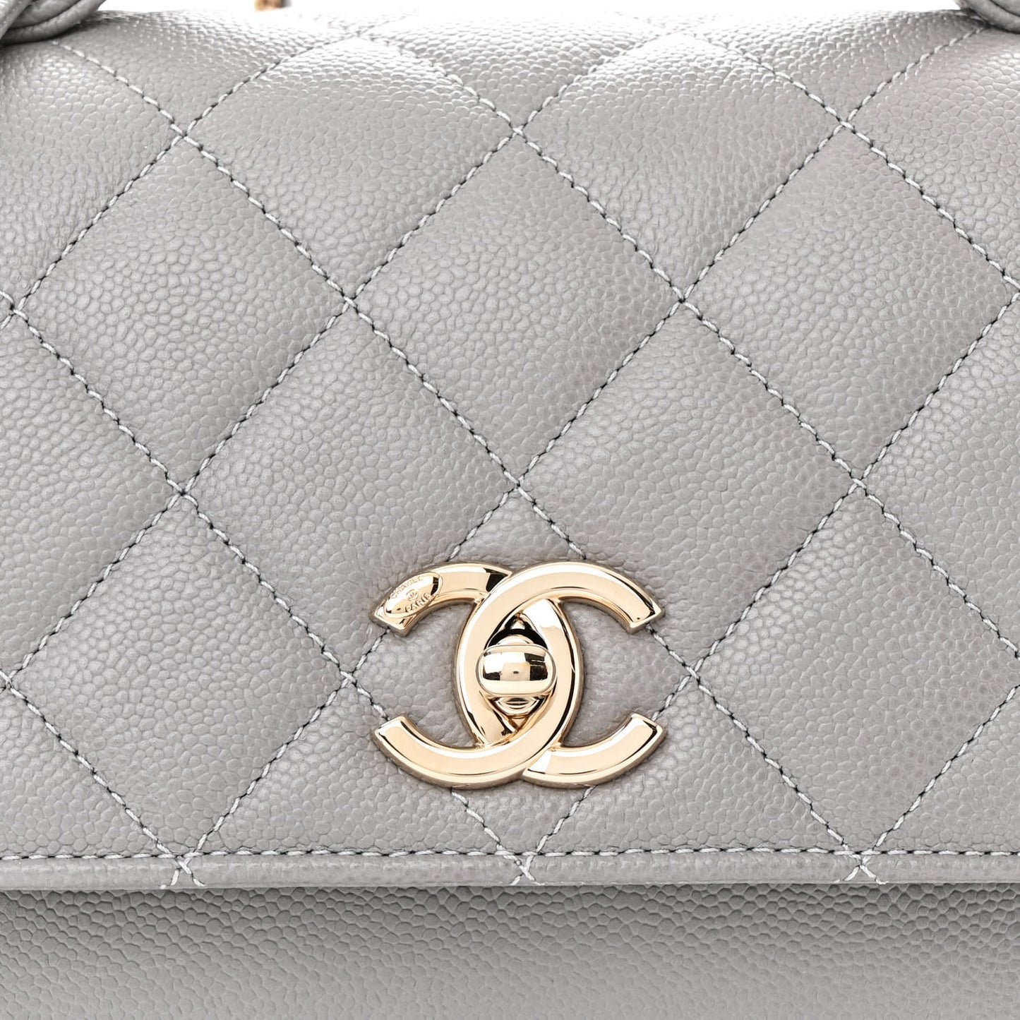 Caviar Quilted Small Business Affinity Flap Grey