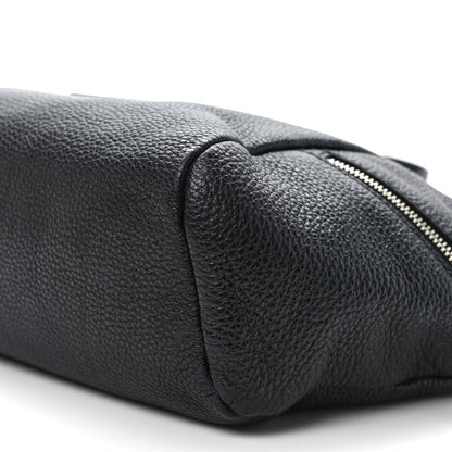 Prada Vitello Daino Triangle Logo Embossed Shoulder Bag Black 9 of 10