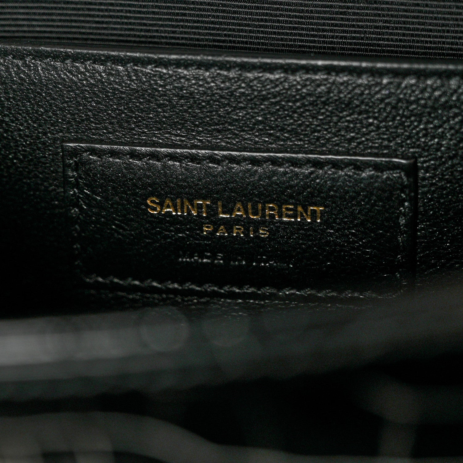 Saint Laurent Calfskin Crocodile Embossed Classic Monogram Tassel Clutch Black 7 of 8