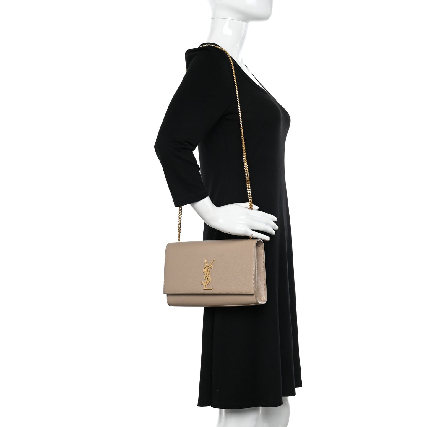 Grain De Poudre Medium Monogram Kate Satchel Dark Beige