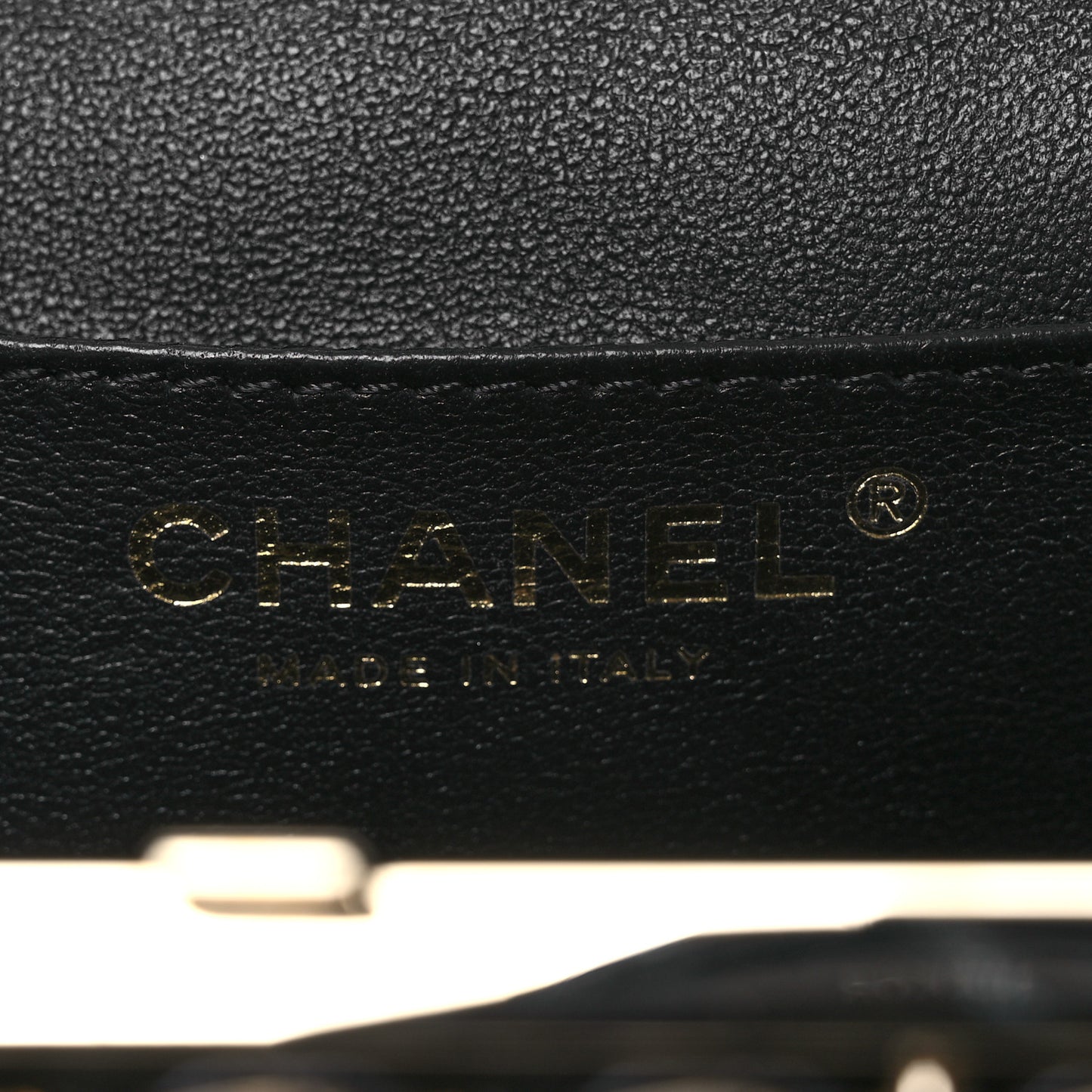 Lambskin Quilted Chain Frame Clutch Black