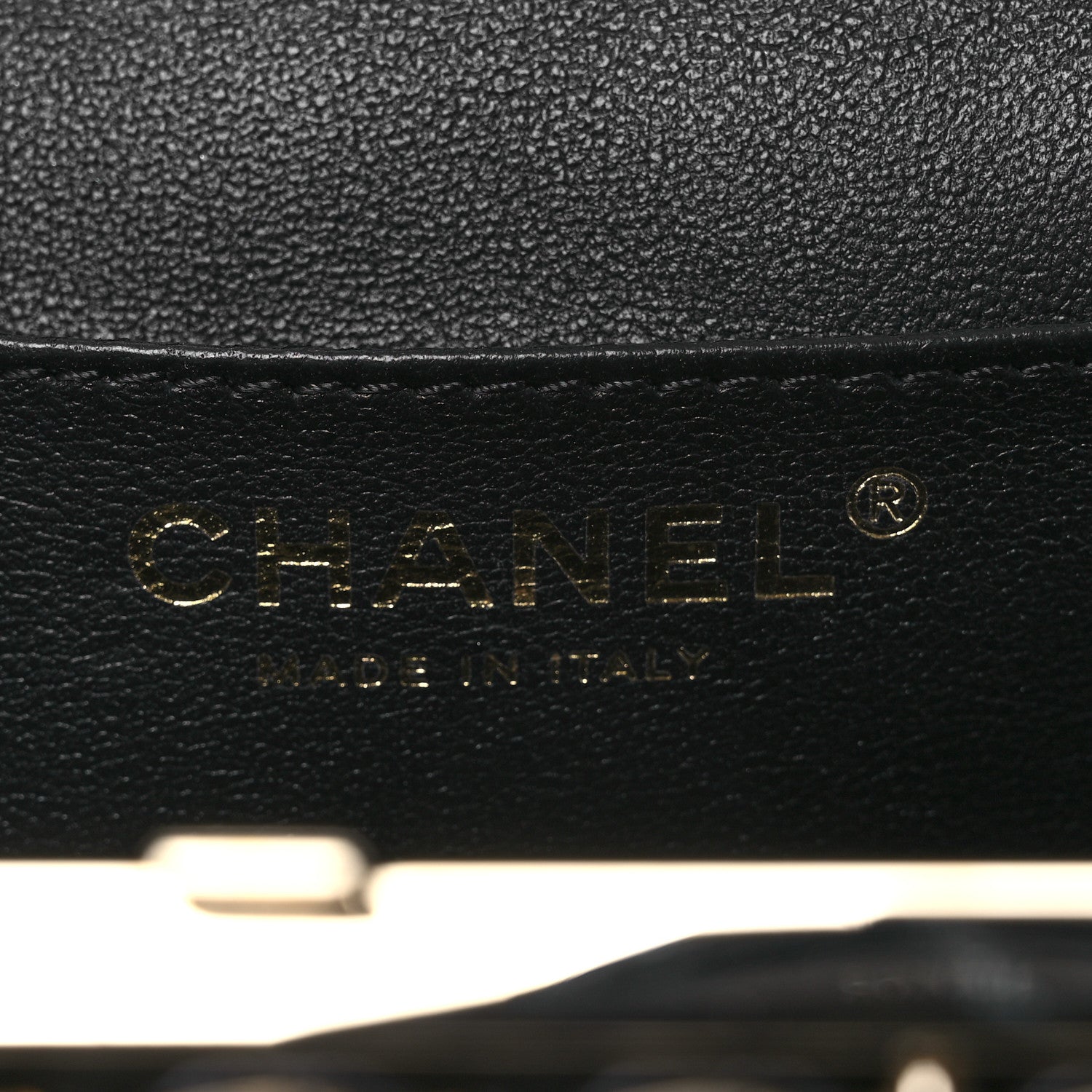Chanel Lambskin Quilted Chain Frame Clutch Black 6 of 10