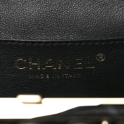Chanel Lambskin Quilted Chain Frame Clutch Black 6 of 10