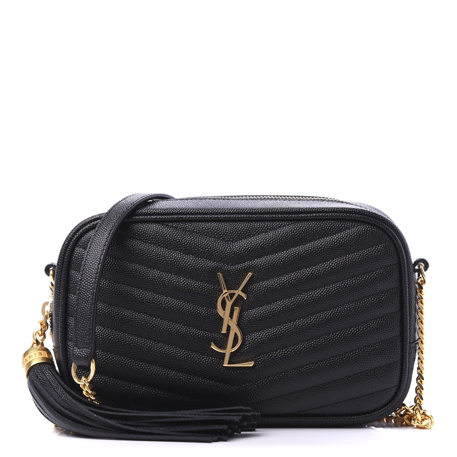 Saint Laurent Grain De Poudre Matelasse Monogram Mini Lou Camera Bag Black 1 of 9