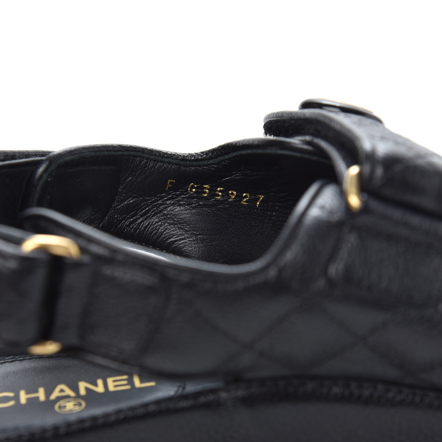 Chanel Grained Calfskin Velcro Dad Sandals 37.5 Black 9 of 11