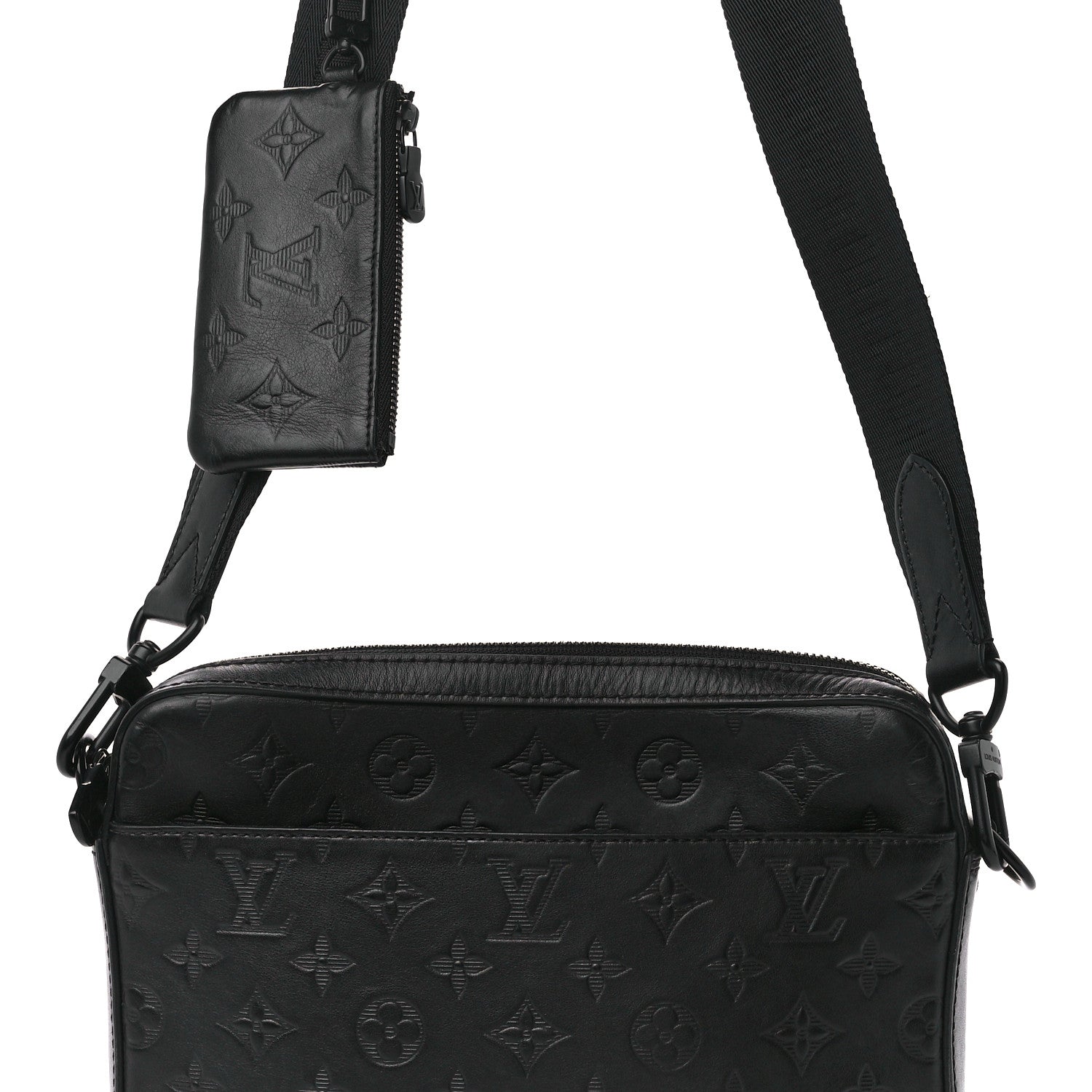 Louis Vuitton Calfskin Monogram Shadow Duo Messenger Black 11 of 13