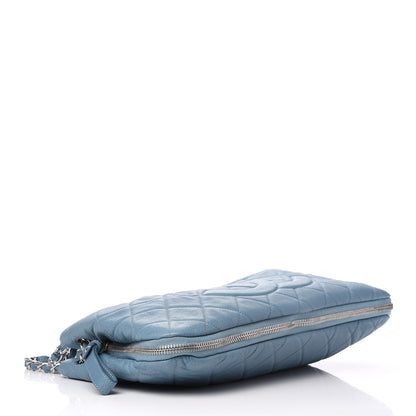 Chanel Caviar Quilted Expandable Zip Shoulder Bag Blue 5 of 12