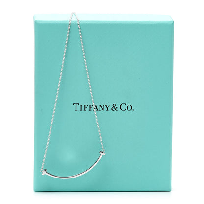 Tiffany Sterling Silver Small T Smile Pendant Necklace 6 of 6