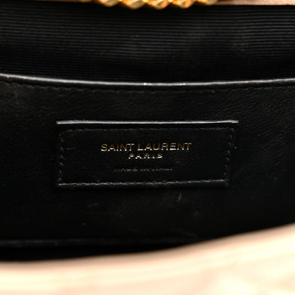 Saint Laurent Grain De Poudre Textured Mixed Matelasse Triquilt Small Monogram Satchel Dark Beige 6 of 13